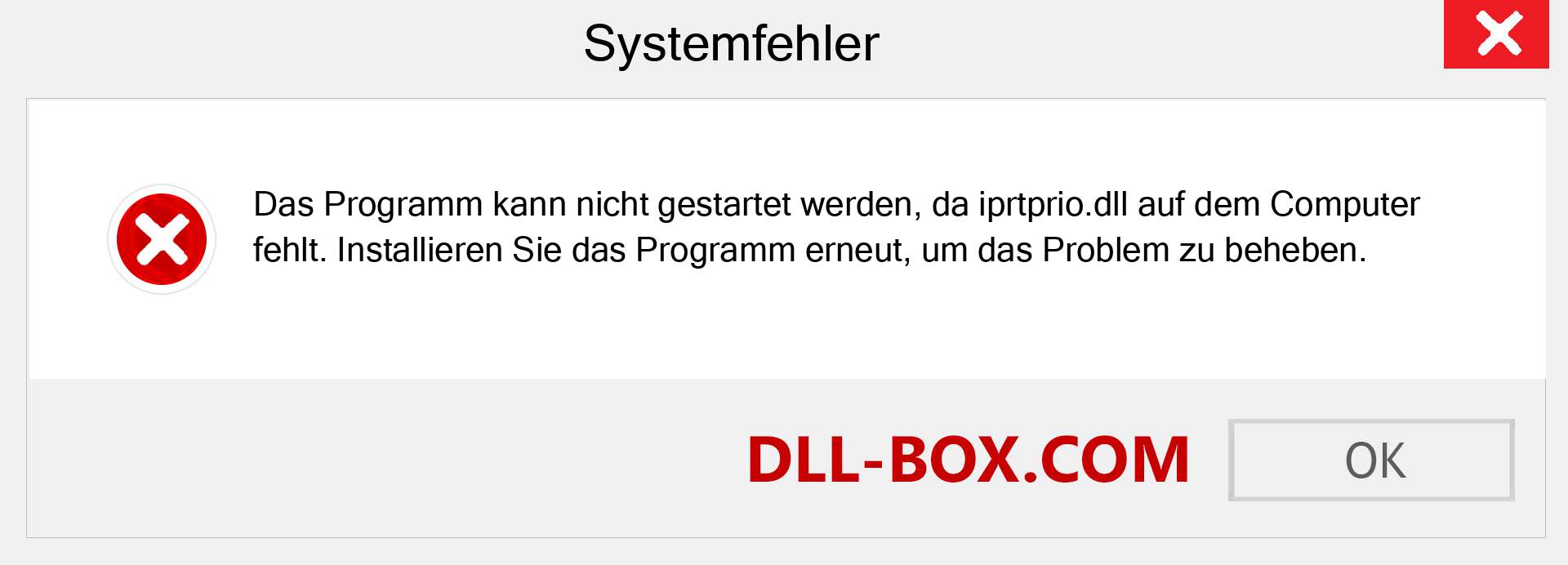 iprtprio.dll-Datei fehlt?. Download für Windows 7, 8, 10 - Fix iprtprio dll Missing Error unter Windows, Fotos, Bildern