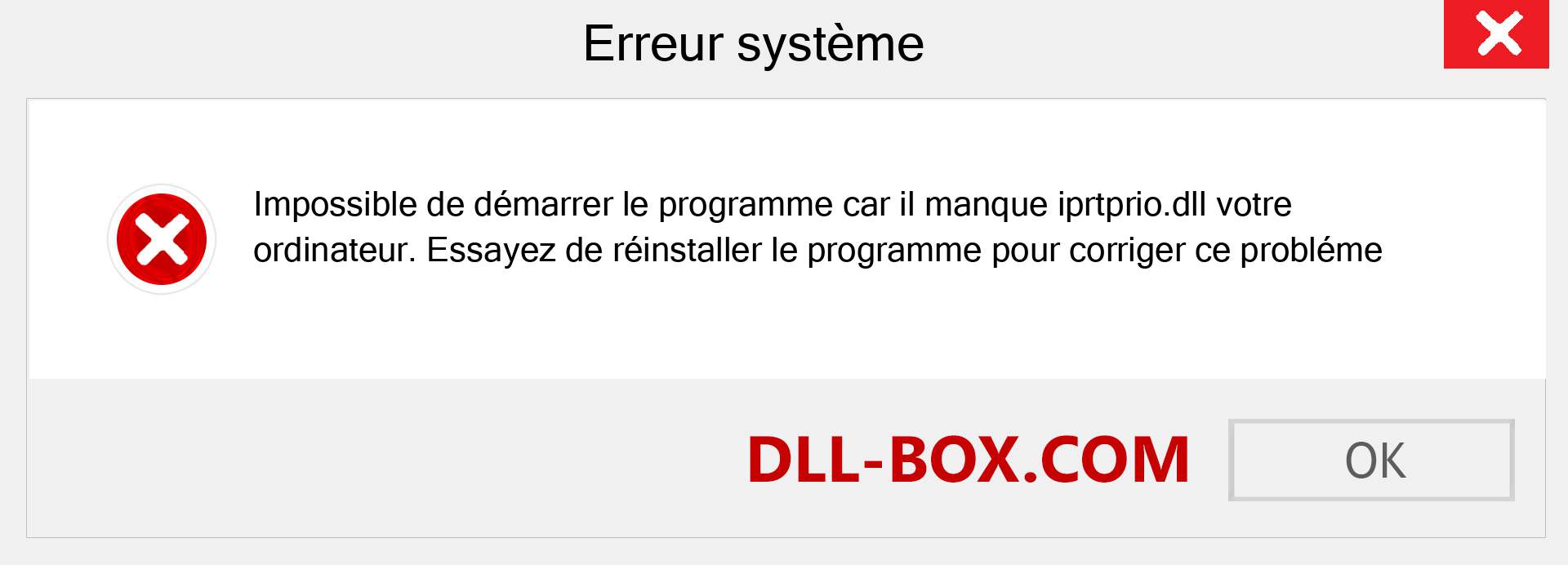 Le fichier iprtprio.dll est manquant ?. Télécharger pour Windows 7, 8, 10 - Correction de l'erreur manquante iprtprio dll sur Windows, photos, images