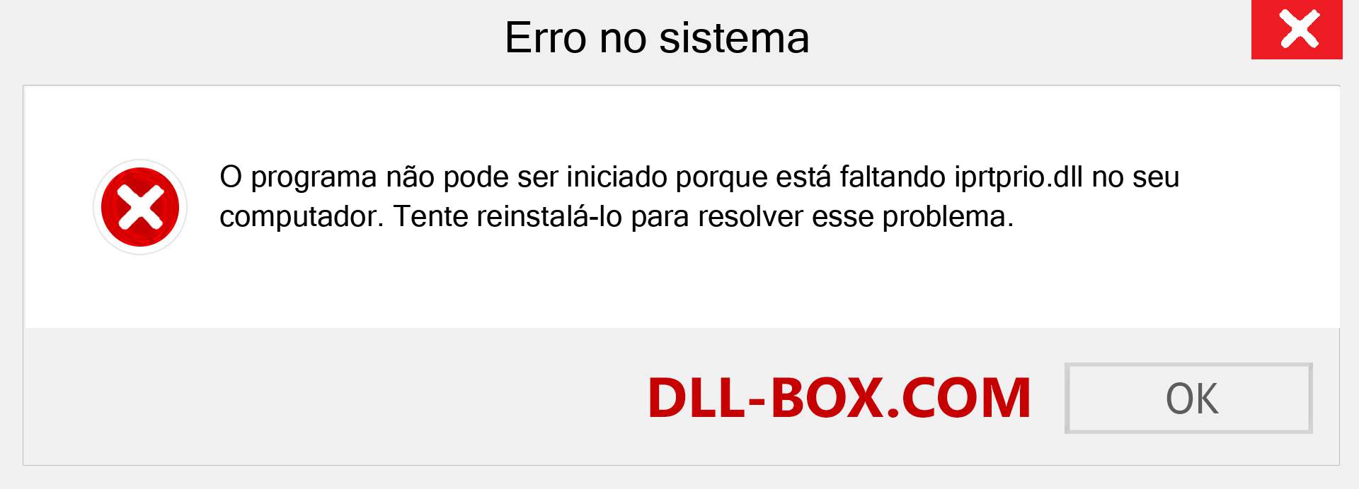 Arquivo iprtprio.dll ausente ?. Download para Windows 7, 8, 10 - Correção de erro ausente iprtprio dll no Windows, fotos, imagens